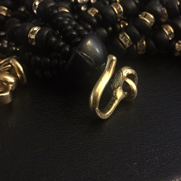 Chanel multi strand black & gold Camellia necklace - Picture 6 of 7